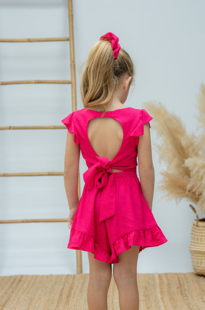 ROMANCE RUFFLE OPEN BACK TOP